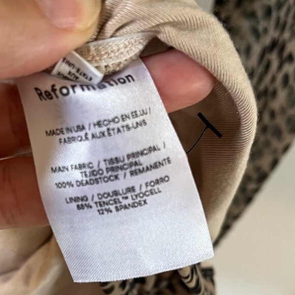 REFORMATION Tomas  Long Sleeve Mini Dress in Brown Cheetah L NWOT - Picture 10 of 15